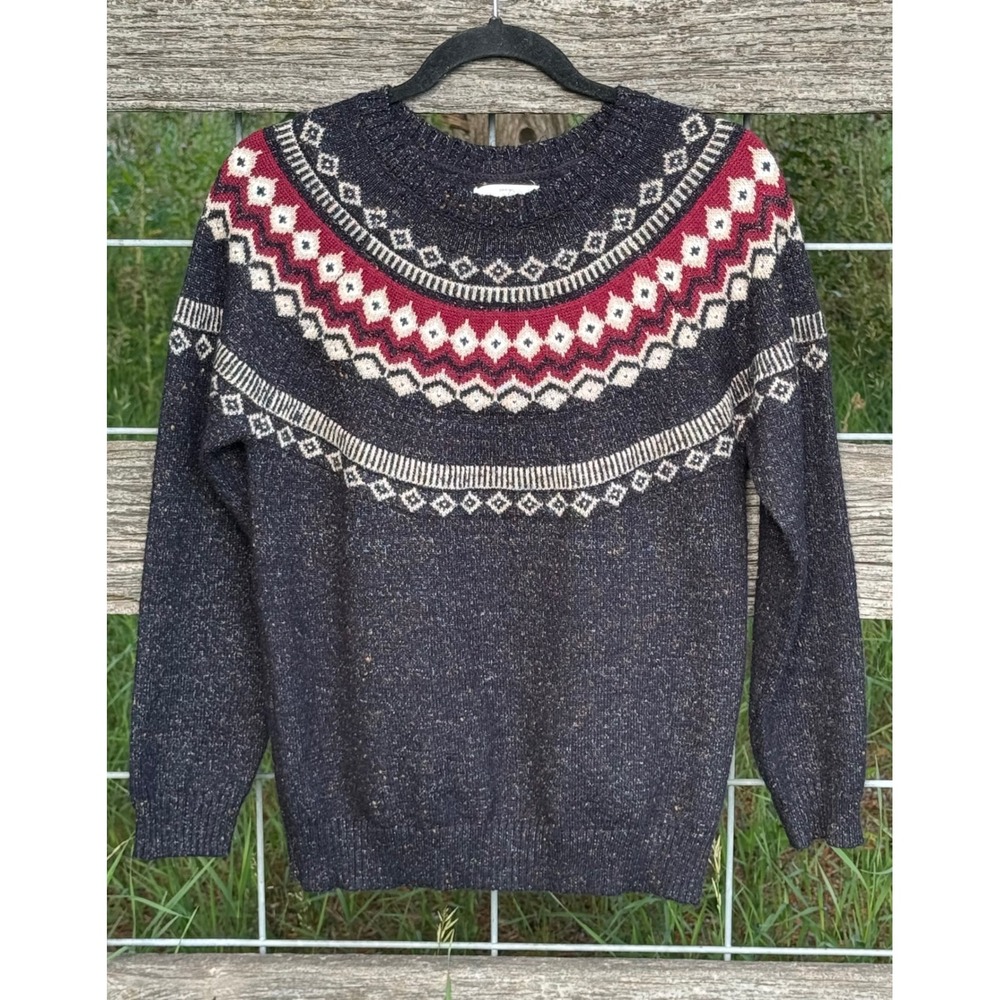 Weatherproof Vintage Womens Fair Isle Sweater Medium Nordic Knit Pullover‎